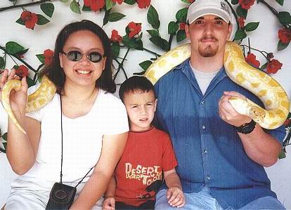 The Family and an Albino Python